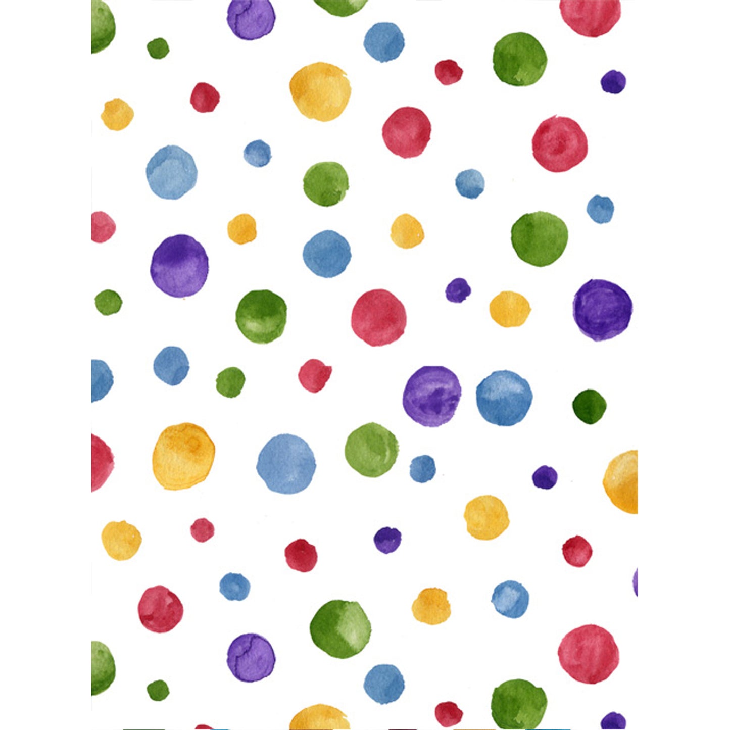 Watercolor Polka Dot Rainbow 9 x 13 Inch Overglaze Ceramic Decal Sheet