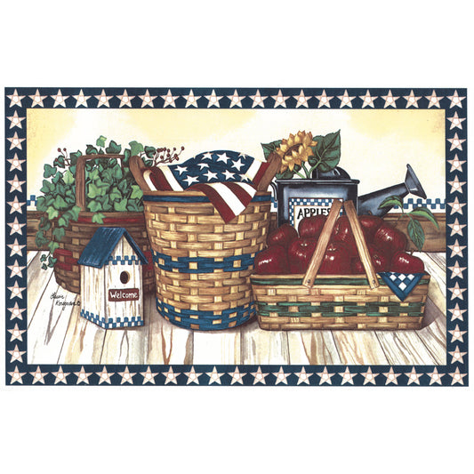 Americana Flag Country Kitchen Overglaze Waterslide Ceramic Decal