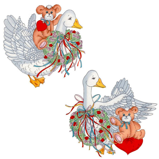 Christmas Goose Teddy Bear Overglaze Waterslide Ceramic Decals