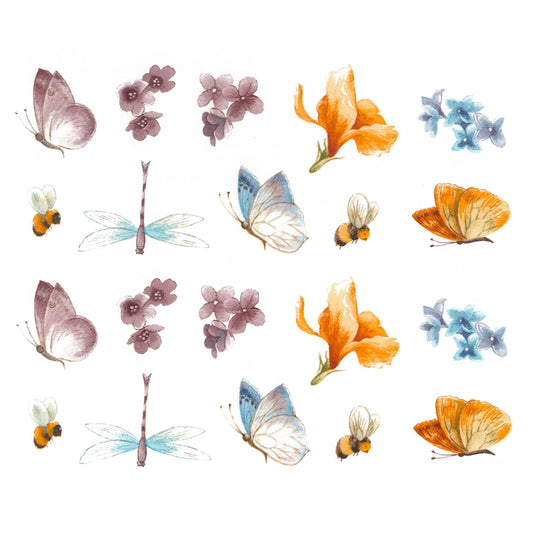 Butterfly Dragonfly Bumble Bee Overglaze Ceramic Decals