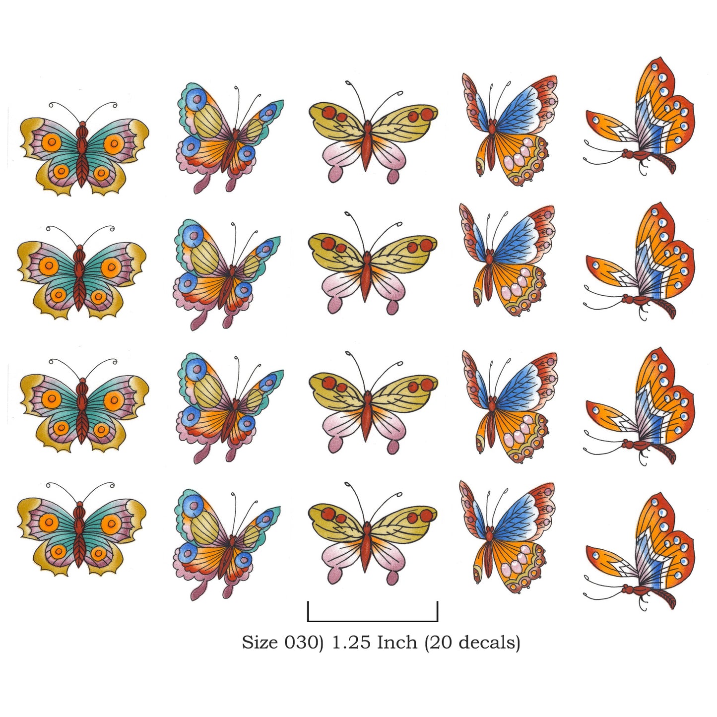 Oriental Flower Branches and Butterflies Overglaze Waterslide Ceramic Decals