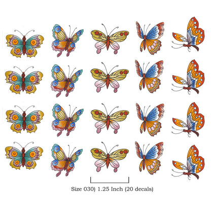 Oriental Flower Branches and Butterflies Overglaze Waterslide Ceramic Decals