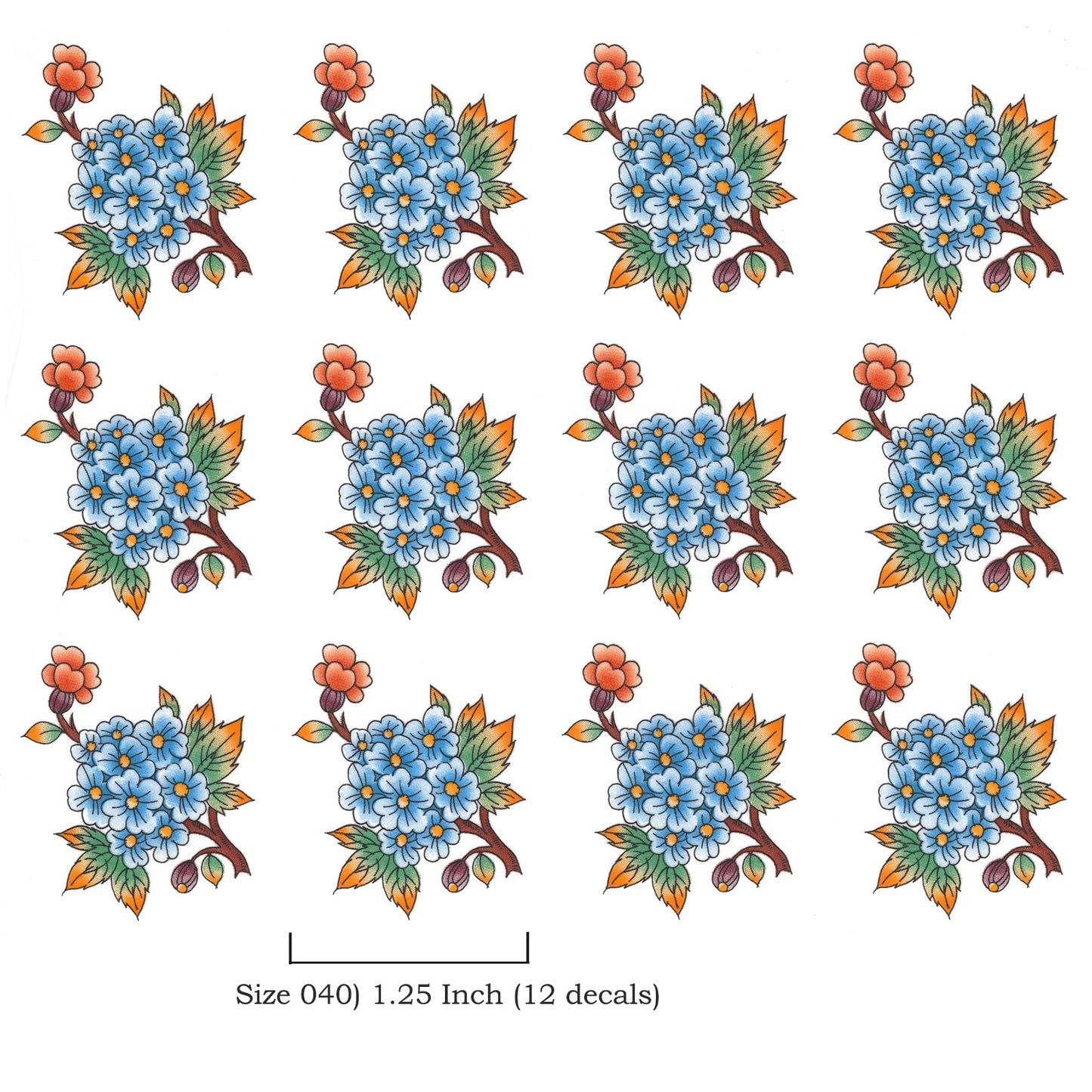Oriental Flower Branches and Butterflies Overglaze Waterslide Ceramic Decals