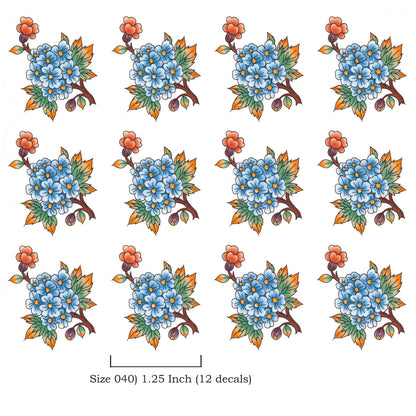 Oriental Flower Branches and Butterflies Overglaze Waterslide Ceramic Decals