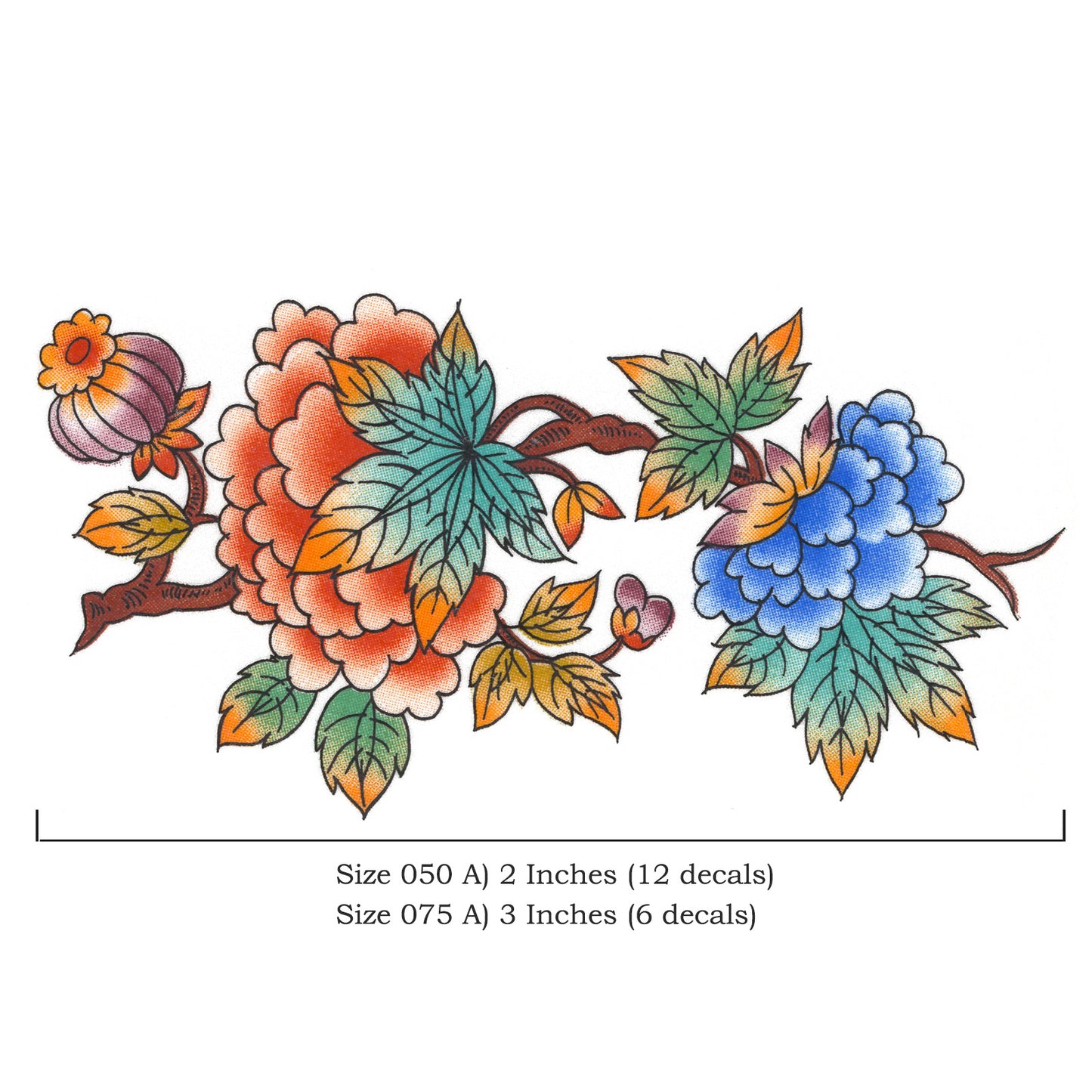 Oriental Flower Branches and Butterflies Overglaze Waterslide Ceramic Decals
