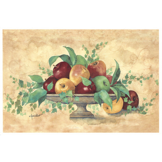 Apple Pedestal Bowl with Backgrounds Overglaze Waterslide Ceramic Decals