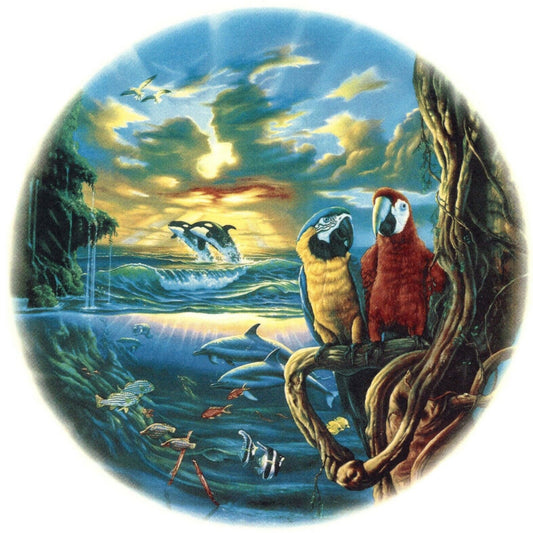 Parrot Dolphin Whale Ocean Paradise Overglaze Waterslide Ceramic Decals