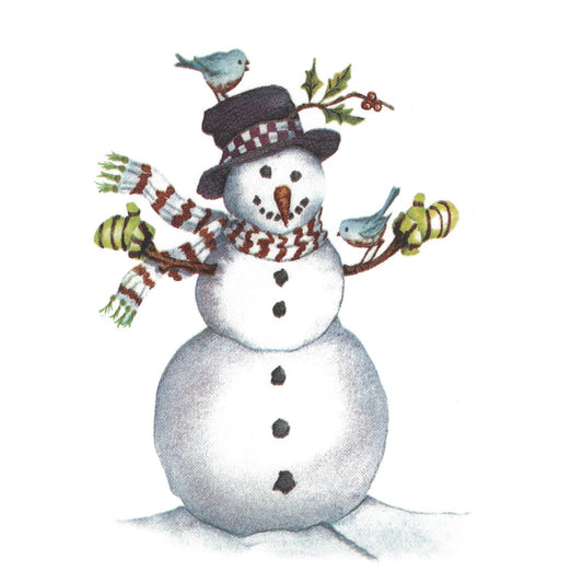Happy Snowman Style D Overglaze Ceramic Decals