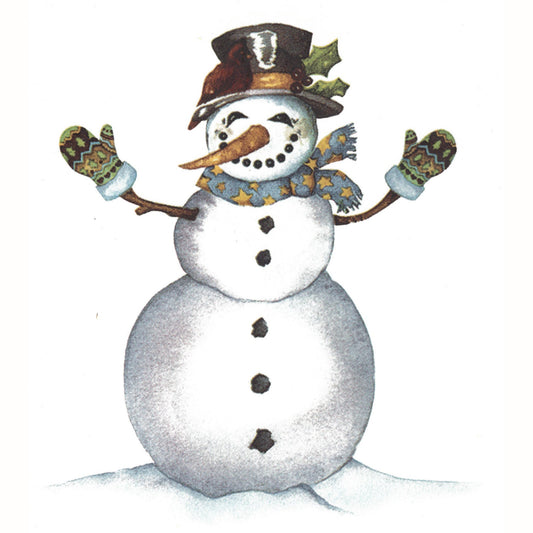 Happy Snowman Style C Overglaze Ceramic Decals