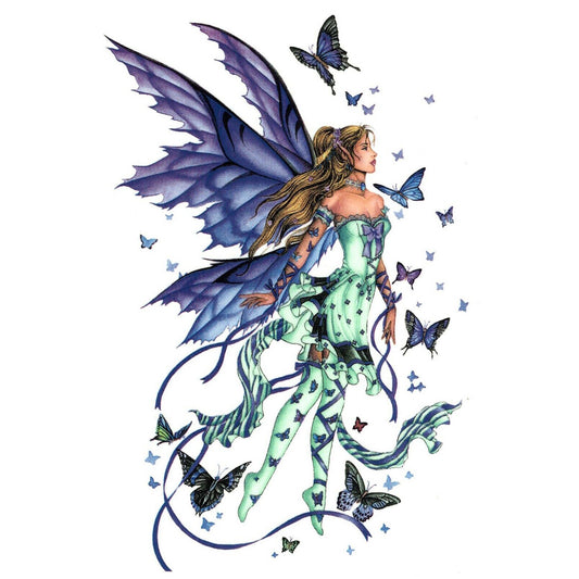 Fairy Butterflies Purple Teal Overglaze Waterslide Ceramic Decals