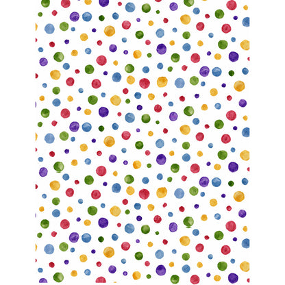 Watercolor Polka Dot Small 9 x 13 Inch Overglaze Ceramic Decal Sheet
