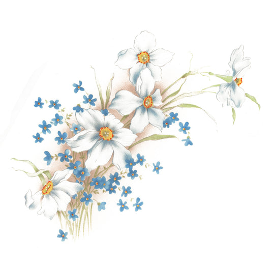 Dogwood and Forget Me Knot Overglaze Waterslide Ceramic Decals