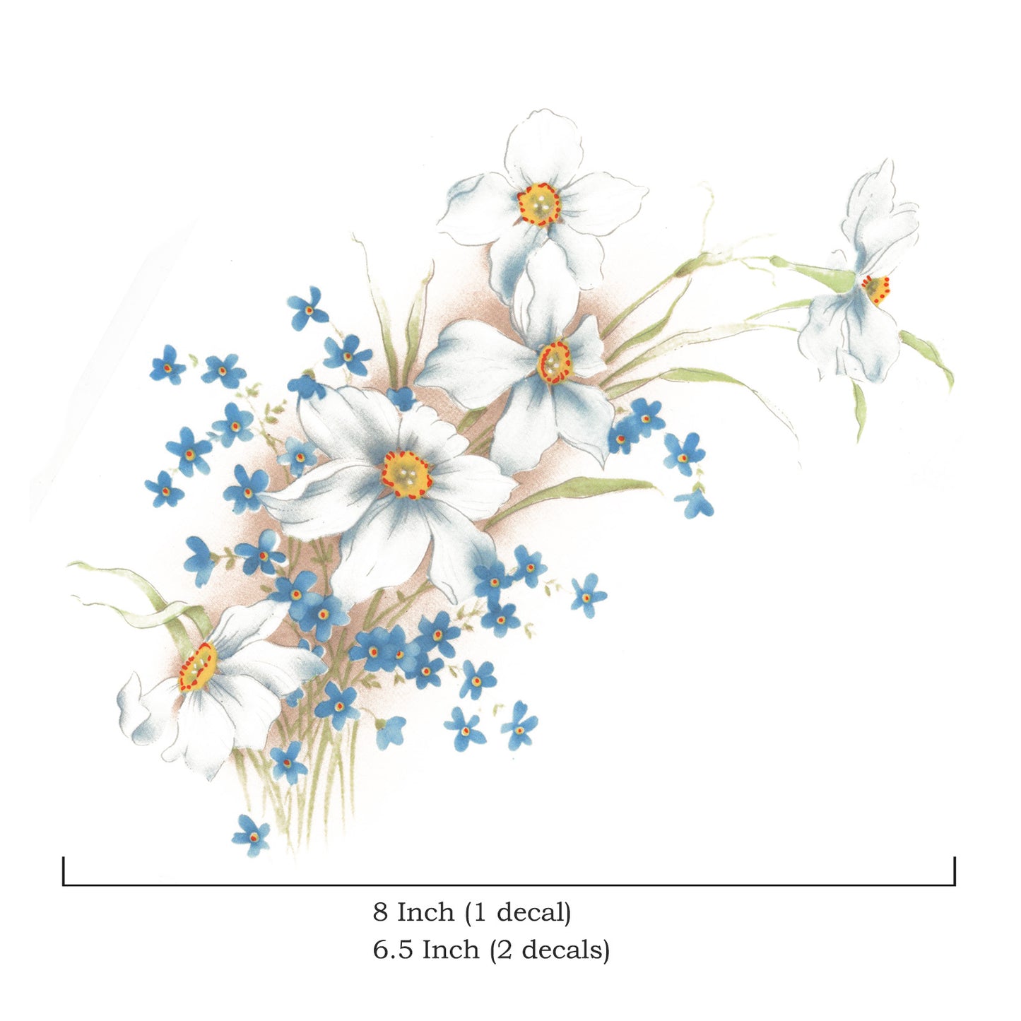 Dogwood and Forget Me Knot Overglaze Waterslide Ceramic Decals