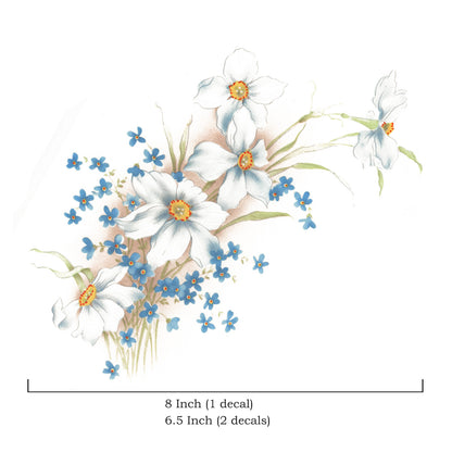 Dogwood and Forget Me Knot Overglaze Waterslide Ceramic Decals