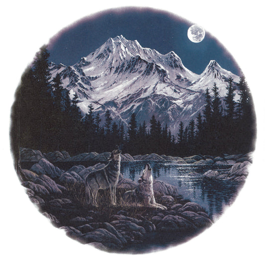 Midnight Wolves Howling Overglaze Waterslide Ceramic Decals