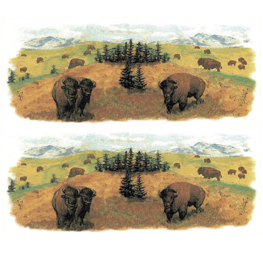 Buffalo Wrap Wraparound 2 pcs 7.75 x 3 Inch Overglaze Waterslide Ceramic Decal