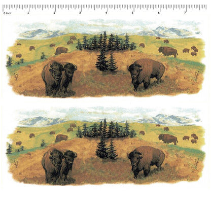 Buffalo Wrap Wraparound 2 pcs 7.75 x 3 Inch Overglaze Waterslide Ceramic Decal