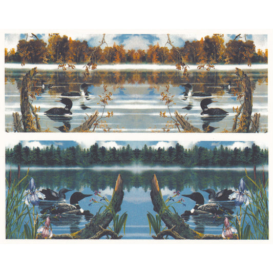 Loons on a Lake in Summer Mug Wrap Set Overglaze Ceramic Decals