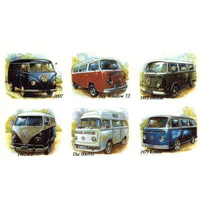 VW Bus Automobiles Overglaze Waterslide Ceramic Decals