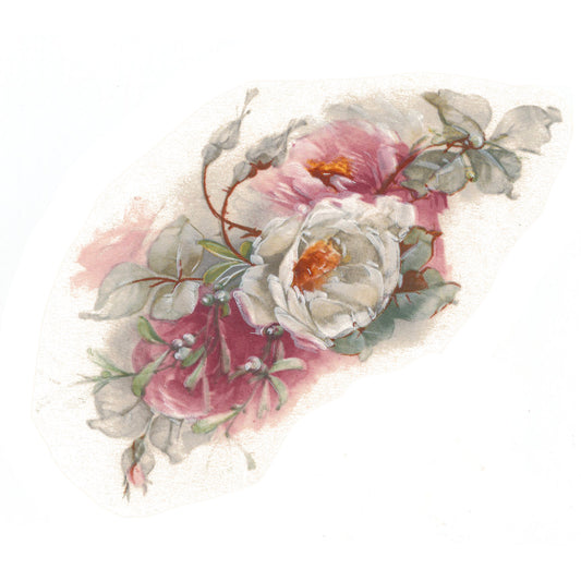 Pink and White Wild Roses Medium Overglaze Ceramic Decals