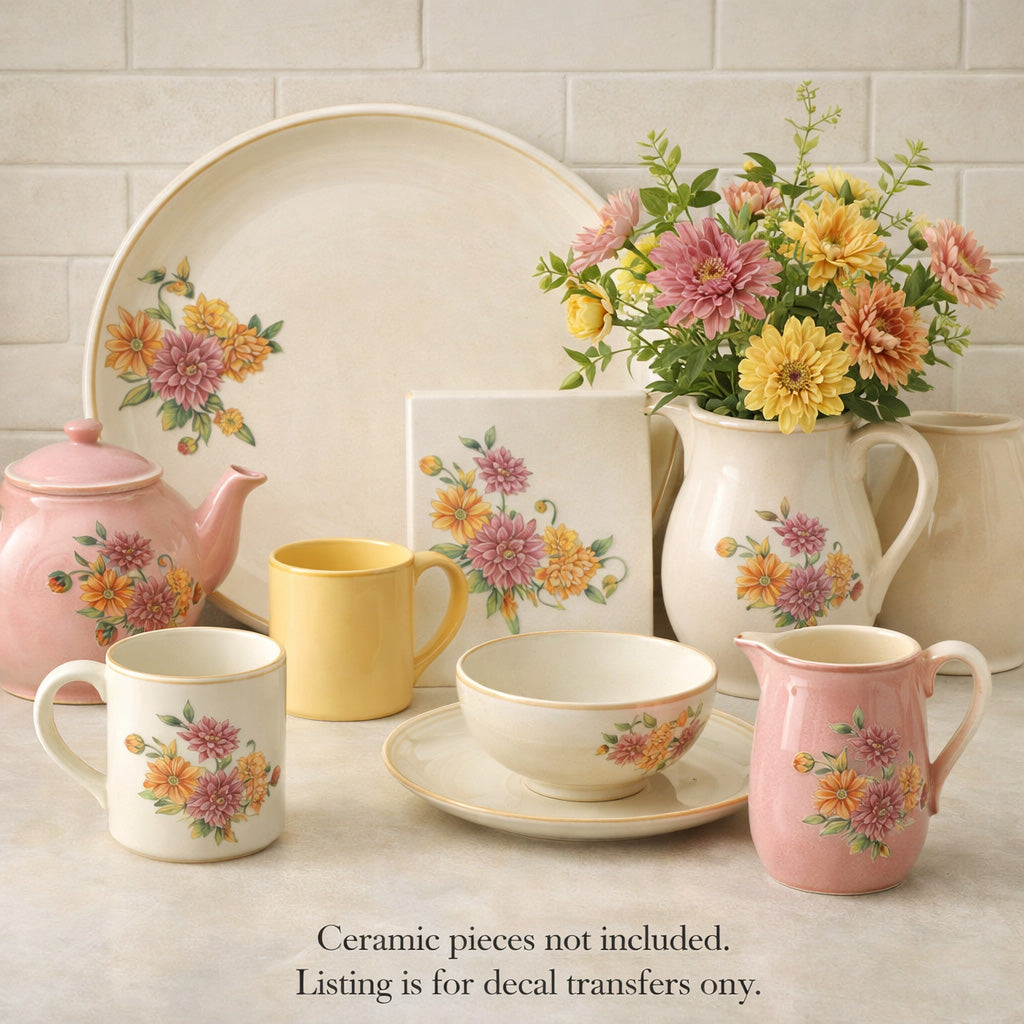 Chrysanthemum Flower Overglaze Waterslide Ceramic Decals