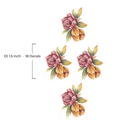 Pink Purple Tulip Flowers Overglaze Waterslide Ceramic Decals