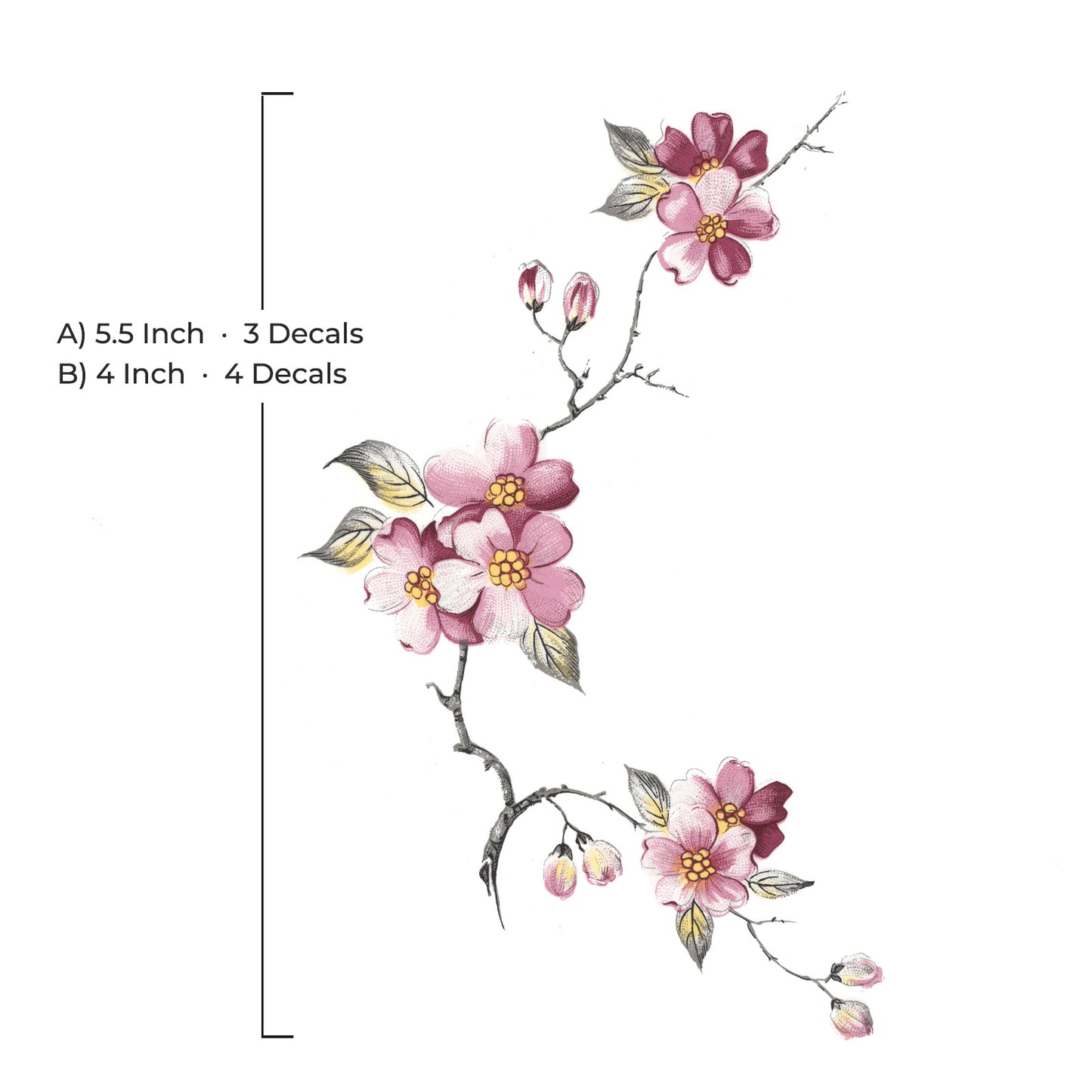Cherry Blossom Motif Collection Overglaze Ceramic Decals
