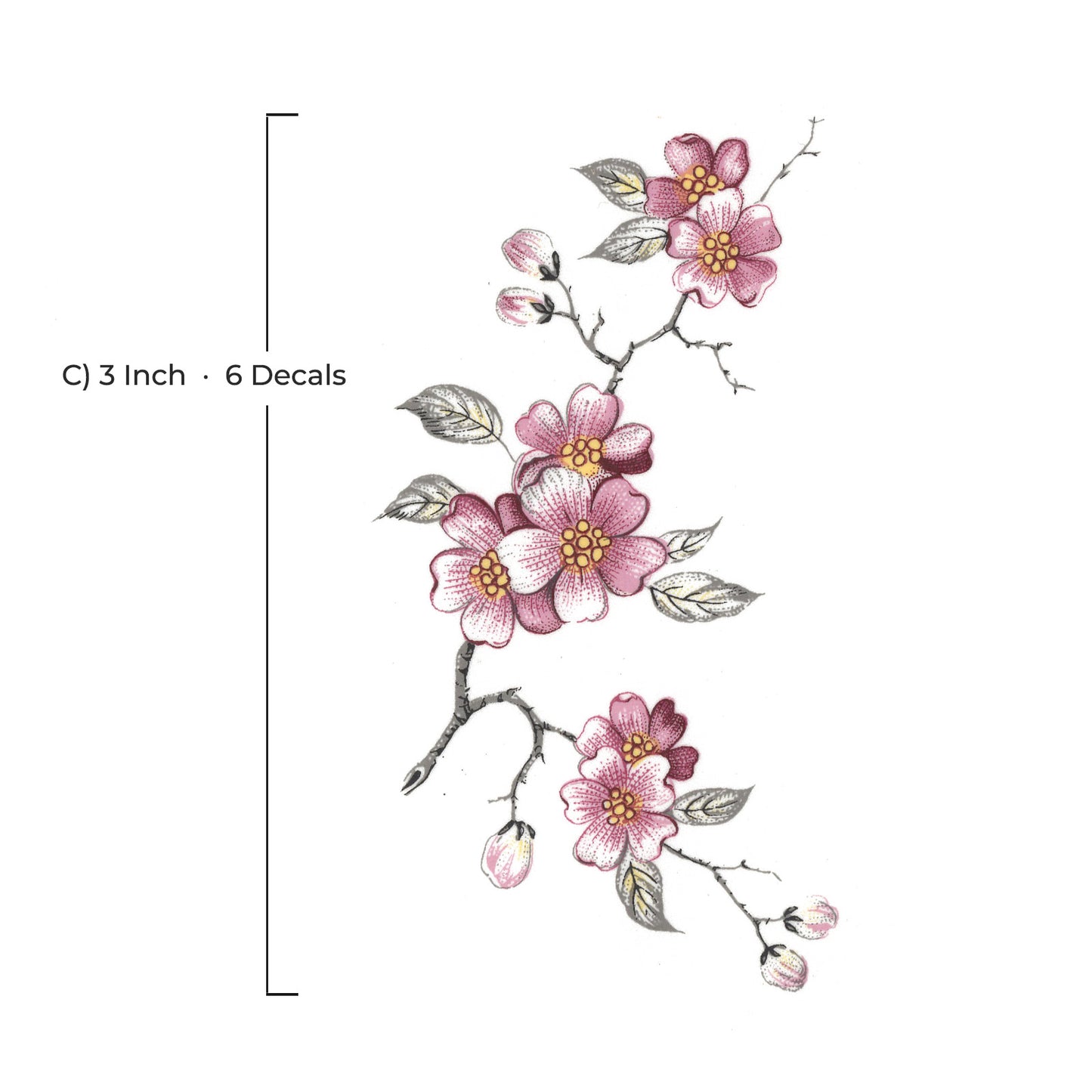 Cherry Blossom Motif Collection Overglaze Ceramic Decals