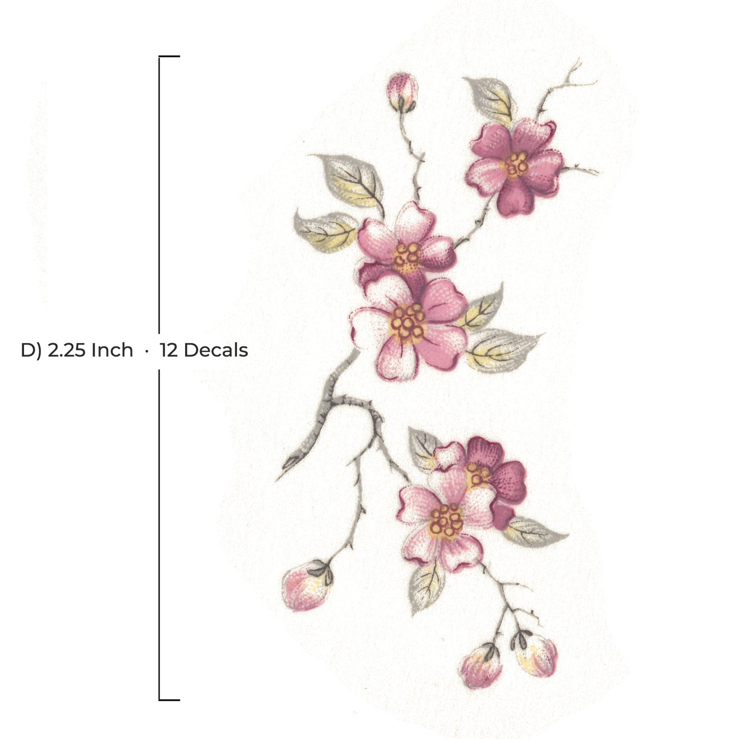 Cherry Blossom Motif Collection Overglaze Ceramic Decals