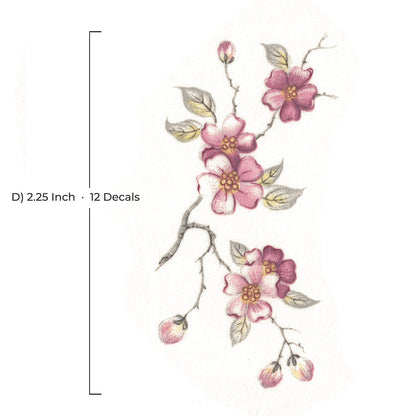 Cherry Blossom Motif Collection Overglaze Ceramic Decals
