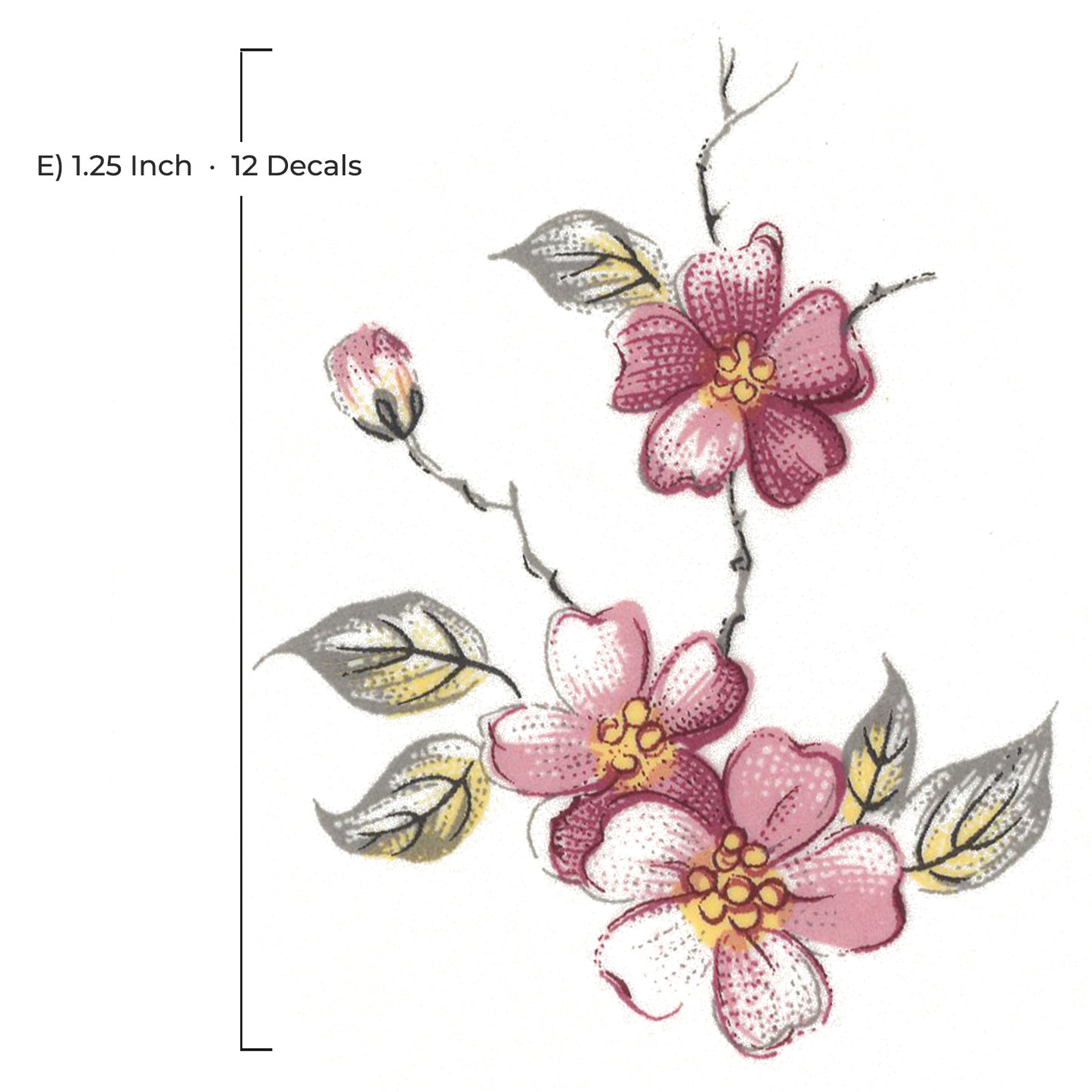 Cherry Blossom Motif Collection Overglaze Ceramic Decals