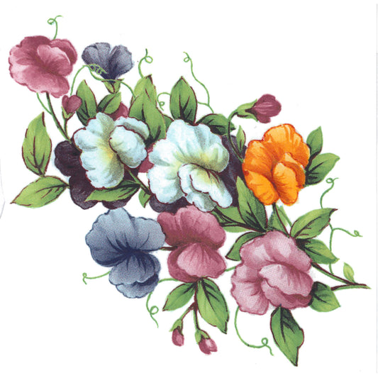 Sweet Pea Flowers Spray Overglaze Ceramic Decals