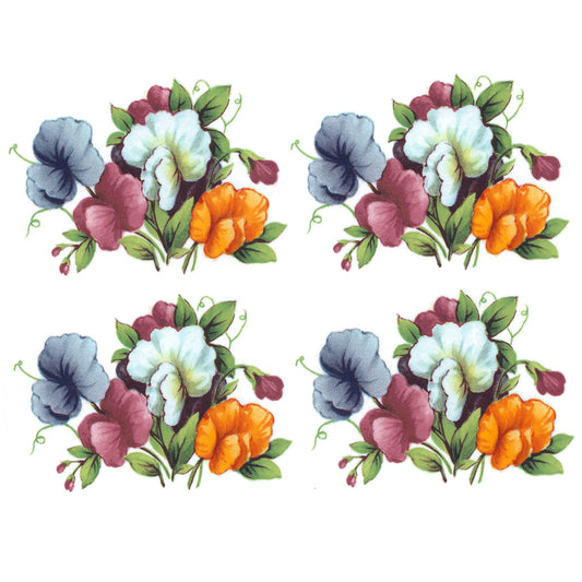 Sweet Pea Flowers Overglaze Ceramic Decals