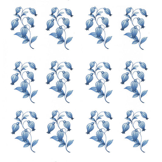 Blue Delft Rose Small Overglaze Ceramic Decals
