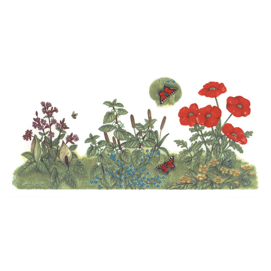 Flower Garden Butterfly Wraps Overglaze Ceramic Decals