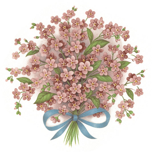 Forget Me Not Knot Pink Flowers Overglaze Ceramic Decals