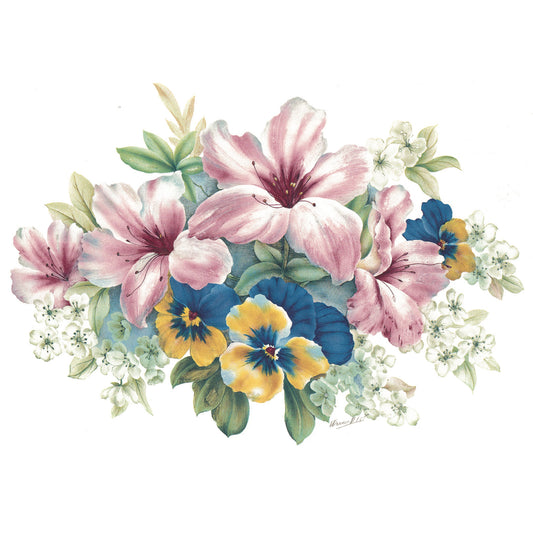 Lily Pansy Flowers Overglaze Ceramic Decal