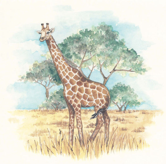 Giraffe African Landscape Waterslide Ceramic Decals