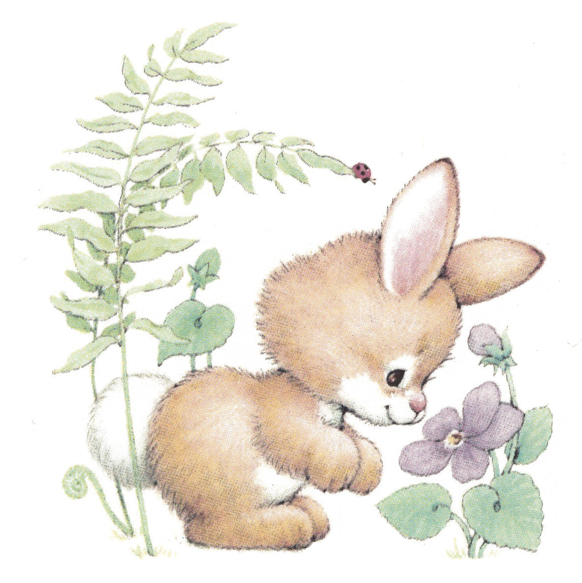 Easter Bunny Flower and Frond Overglaze Waterslide Ceramic Decals