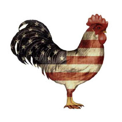 Rooster Brown White Gray Black (Select Size & Color) Waterslide Ceramic Decals