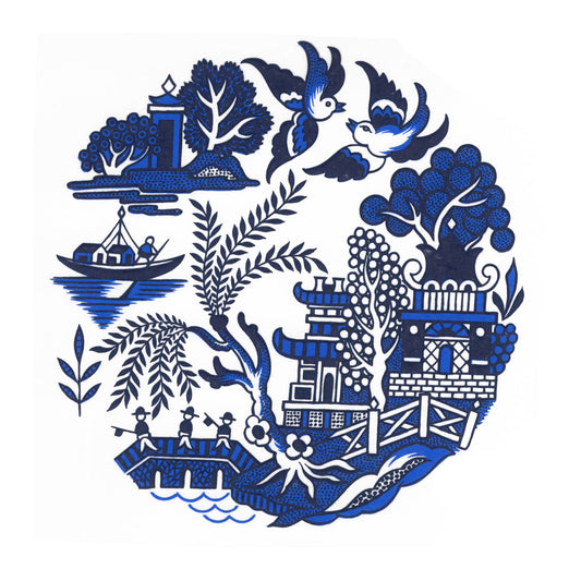 Blue Willow China Rounds Overglaze Waterslide Ceramic Decals