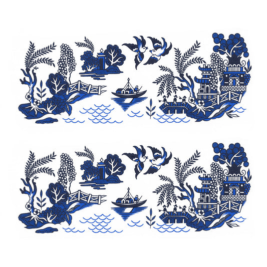 Blue Willow China Mug Wraps Overglaze Waterslide Ceramic Decals