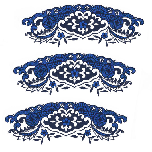 Blue Willow China Curved Borders Overglaze Waterslide Ceramic Decals