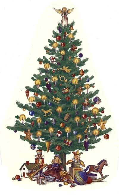 Christmas Tree Angel Victorian Select-A-Size Waterslide Ceramic Decals