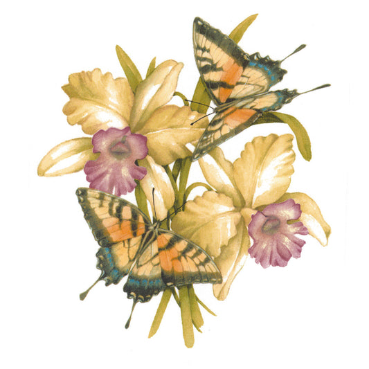 Yellow Garden Butterflies Overglaze Waterslide Ceramic Decals