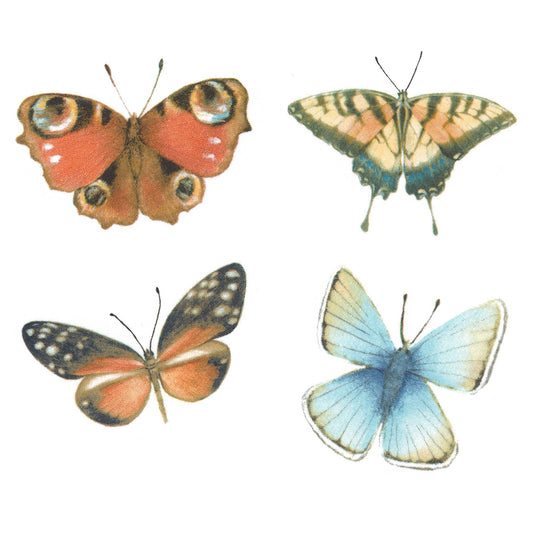 Butterfly Butterflies Blue Yellow Overglaze Waterslide Ceramic Decals