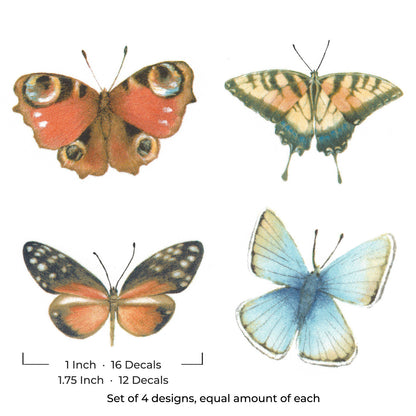 Butterfly Butterflies Blue Yellow Overglaze Waterslide Ceramic Decals