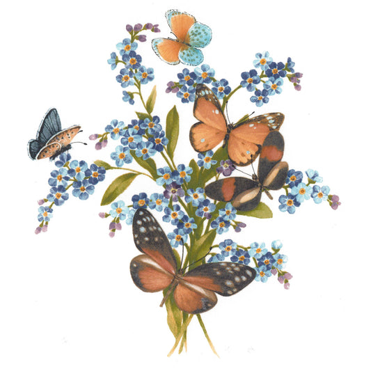 Orange Garden Butterflies Overglaze Waterslide Ceramic Decals