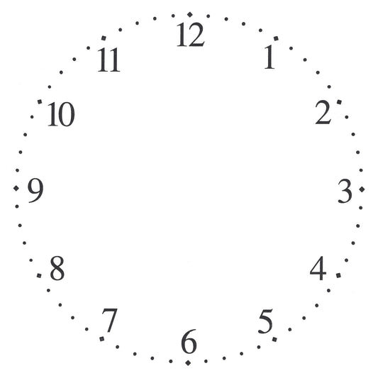 Arabic Clock Face Black Overglaze Waterslide Ceramic Decals