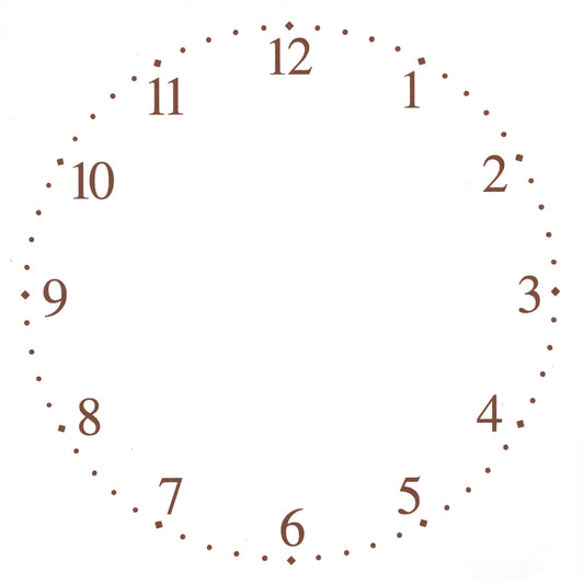 Arabic Clock Face Sepia Overglaze Waterslide Ceramic Decals